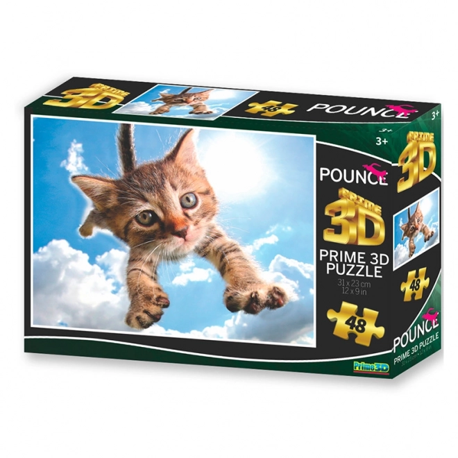 Ugráló macska: sparkles 3D puzzle 48 darabos