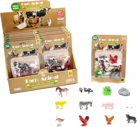 Farmás állatfigura szett 12 db