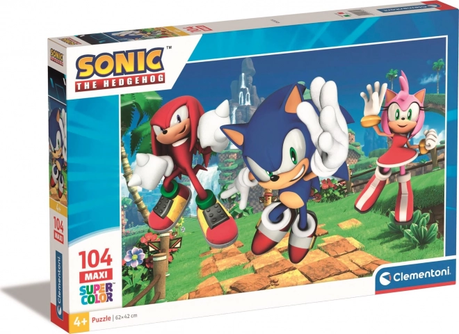 Maxi Sonic színes puzzle, 104 darabos