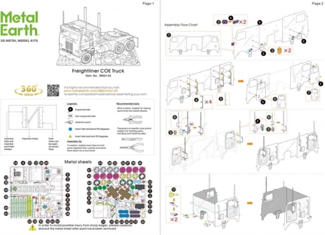 Metal Earth 3D puzzle Freightliner kamion