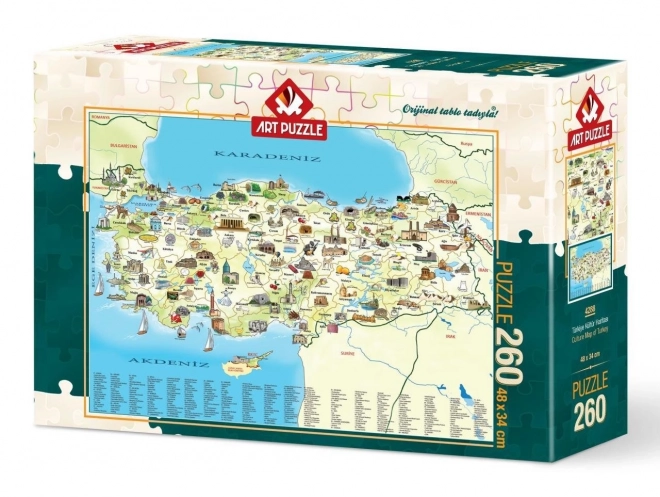 Kulturális térkép puzzle 260 darabos Törökország