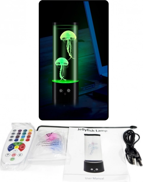 Díszes LED lámpácska medúzákkal elemes és USB kábel