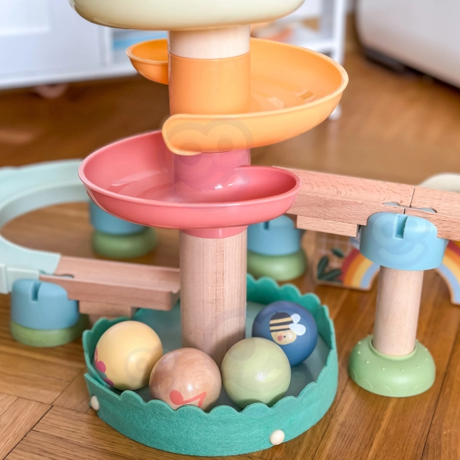 Fa golyópálya Xilofonnal Tooky Toy 44 db