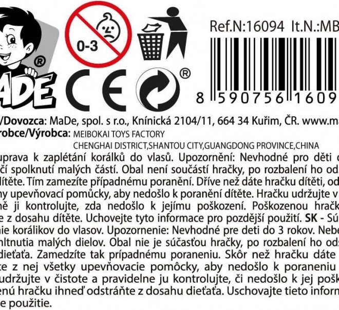 Készlet hajba fonható gyöngyökhöz
