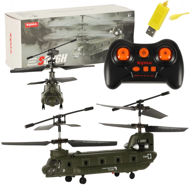 RC helikopter SYMA S026H-1 Wi‑Fi-val és 2,4 GHz‑cel, fekete/khaki