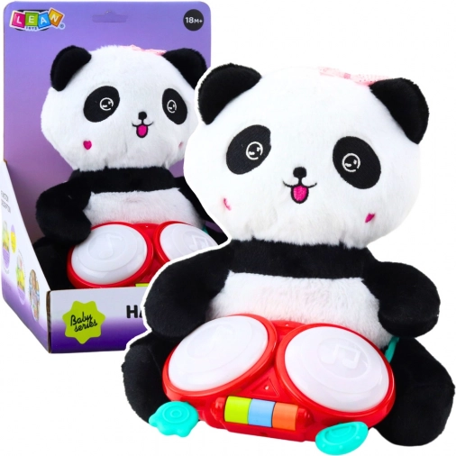 Plüss Panda Dobbal és Fényhatásokkal