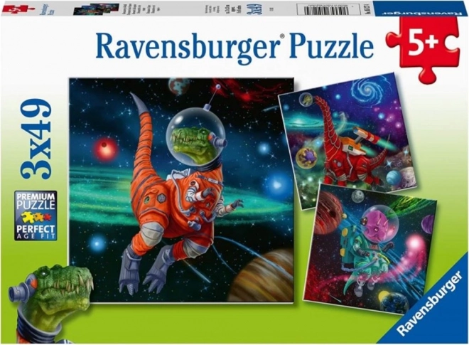 Ravensburger dinoszauruszok az űrben puzzle, 3x49 darab