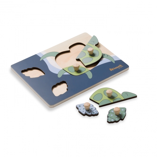 Fa puzzle - teknős