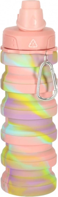 Összehajtható sport szilikon vízpalack 500 ml szivárvány színű