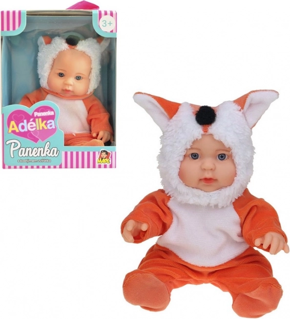 Baba rókás állatjelmezben 22,5 cm