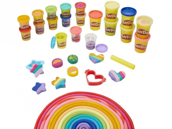 Play-Doh csillámos gyurma színek és formák