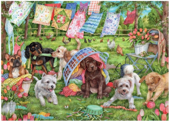 Puzzle Kutyusok a kertben 1000 darabos