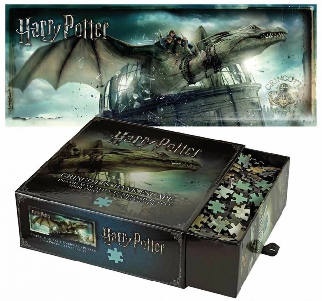 Harry Potter: Gringotts menekülés panoráma puzzle 1000 darabos