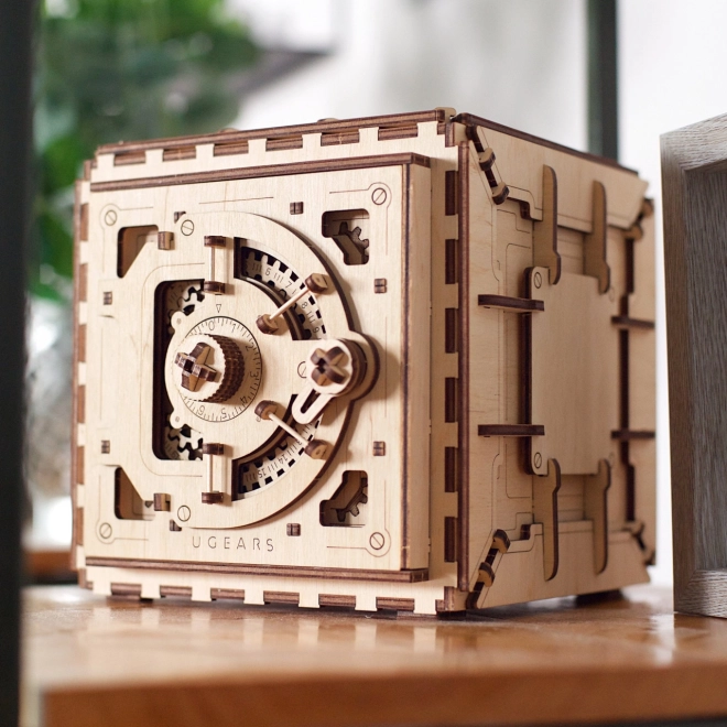 Ugears 3D fa mechanikus puzzle széf