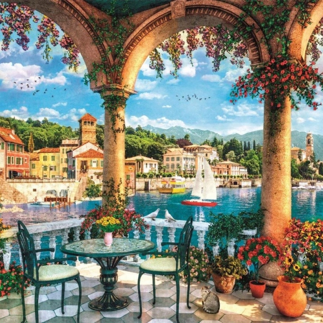 Kilátás a Comói-tóra puzzle 1000 darab