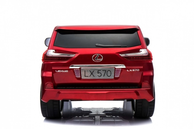 Lexus LX570 lakkozott autó 2 gyermek részére Piros + távirányító + EVA kerekek + MP3 LED rádió