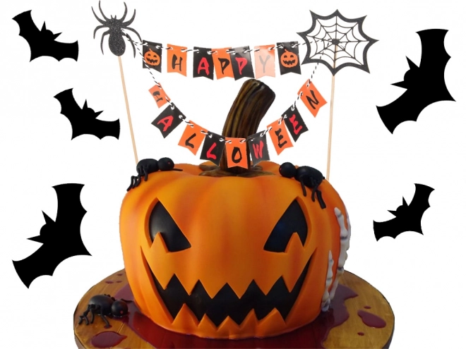 halloween torta dekoráció topper girland papírból