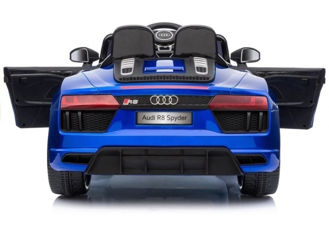 Kék Audi R8 Spyder akkumulátoros autó gyerekeknek