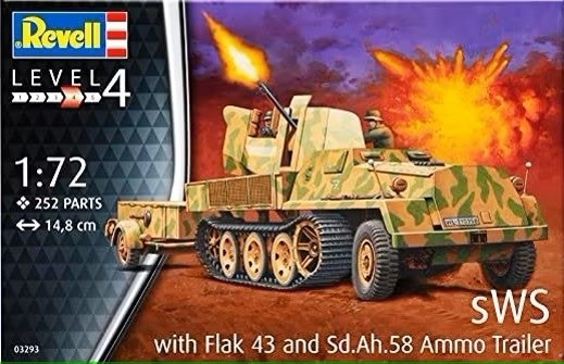 Műanyag modell SWS W/Flak43 & SD AH58 Lőszer Szállító Utánfutó