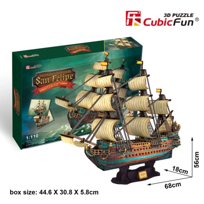 3D puzzle hajó San Felipe