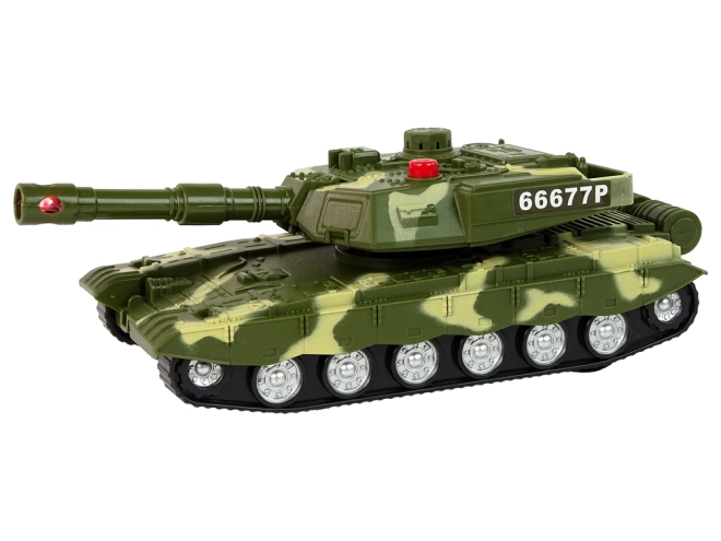 Tehetetlenségi meghajtású tank fényekkel és hangokkal