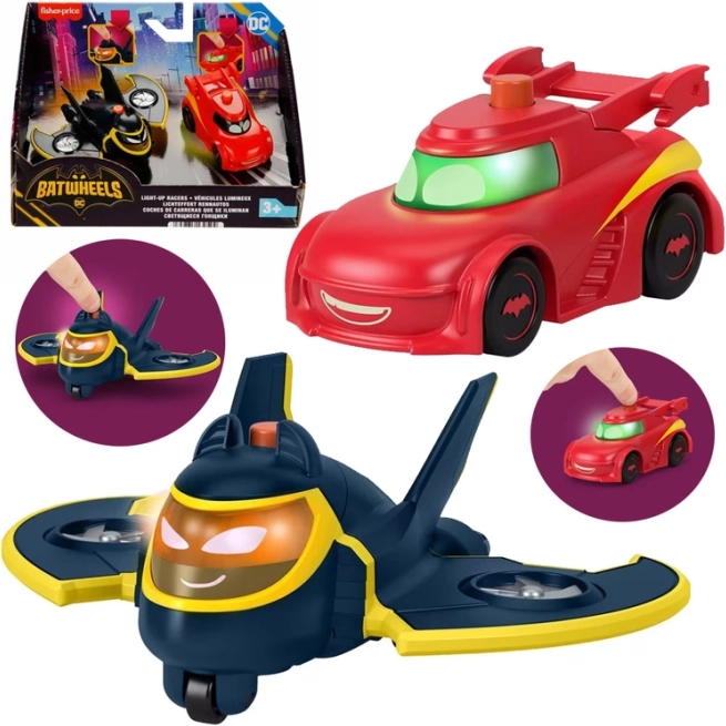 világító DC Batwheels járművek – 2 darabos készlet (Redbird és Batwing) 1:55