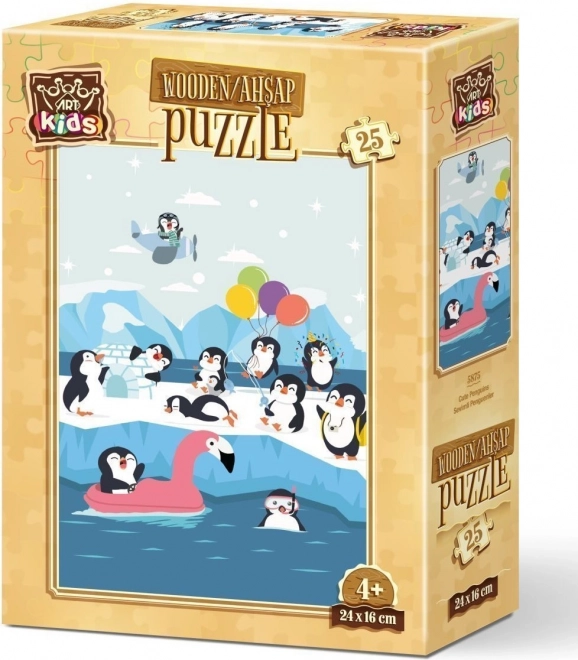 Fa puzzle cuki pingvinek 25 db