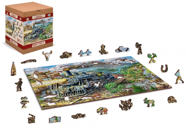 kétoldalas WOODEN CITY vonat fa puzzle