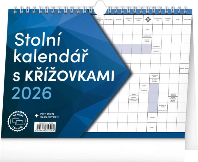 Asztali naptár keresztrejtvényekkel 2026