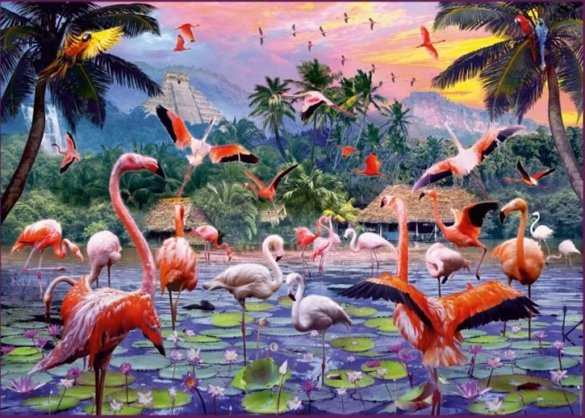 Ravensburger pink flamingók puzzle 1000 darabos