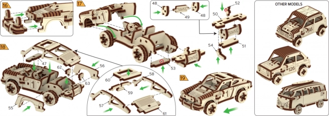 Fa 3D kirakós – Rally autó modell