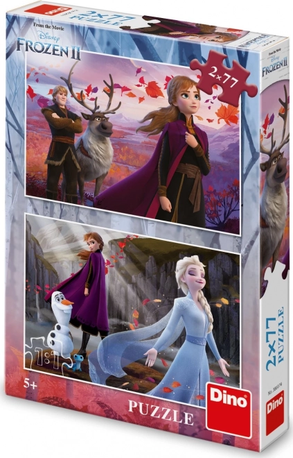 Jégvarázs 2 DINO puzzle - Olaf, Anna és Elsa