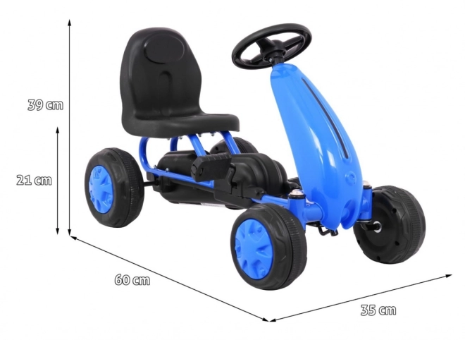 Első pedálos gokart gyerekeknek, fehér – kék