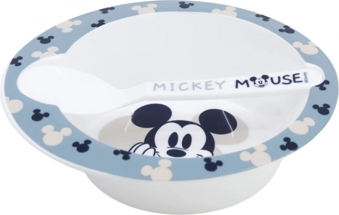 Miska és kanál Mickey Mouse mintával