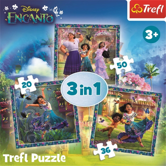 Encanto karakterek puzzle készlet 3 az 1-ben