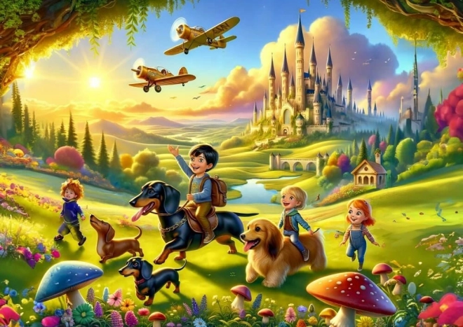 Aranyos Kastély Látogatása Puzzle 200 darabos
