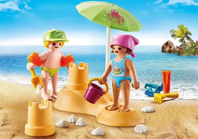 Gyerekek és homokvár Playmobil szett