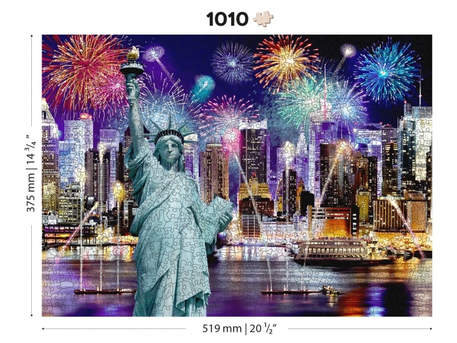 fából készült éjszakai New York 2 az 1-ben puzzle, 1010 darab