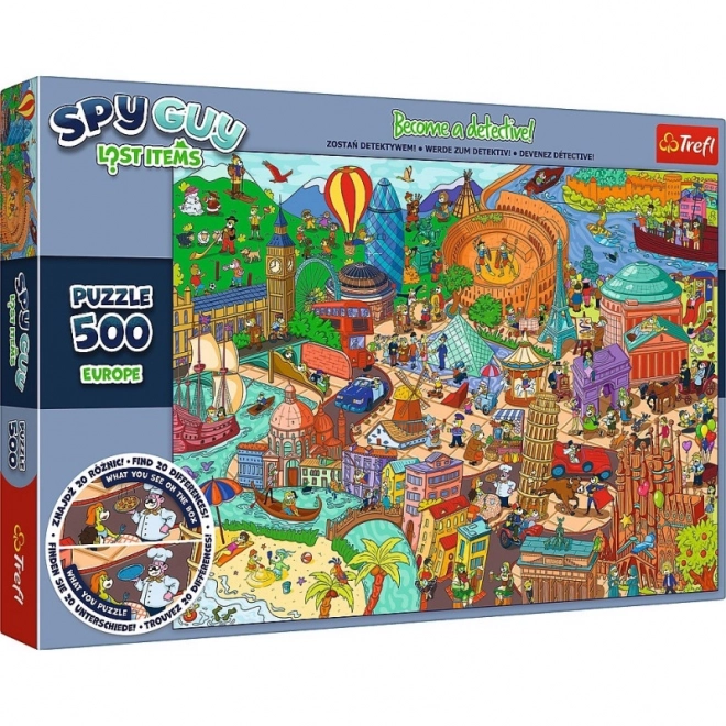 Puzzle 500 darabos Spy Guy eltűnt tárgyak Európa