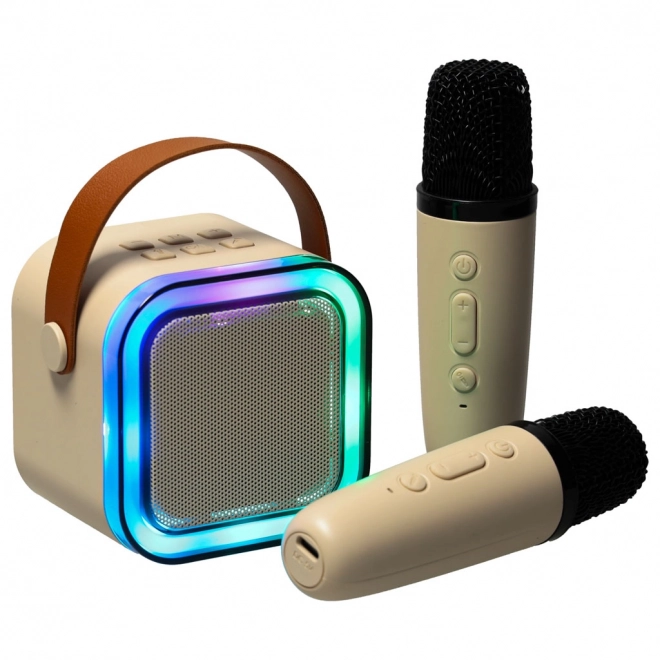 Karaoke szett két mikrofonnal és Bluetooth hordozható hangszóróval
