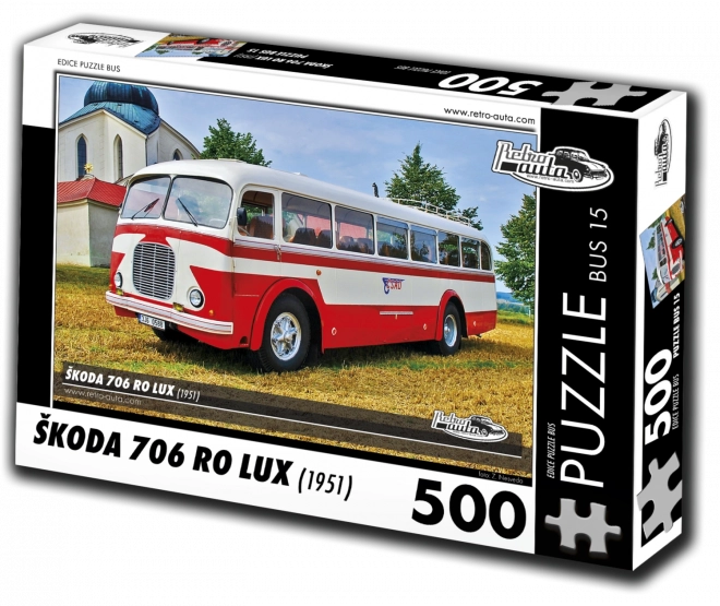 Retro-Auta puzzle autóbusz Škoda 706 RO LUX (1951)