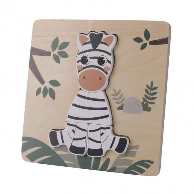 Fa puzzle zebra mintával