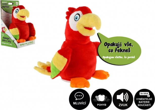 Jaroušek papagáj ismétlődő mondatokkal plüss játék
