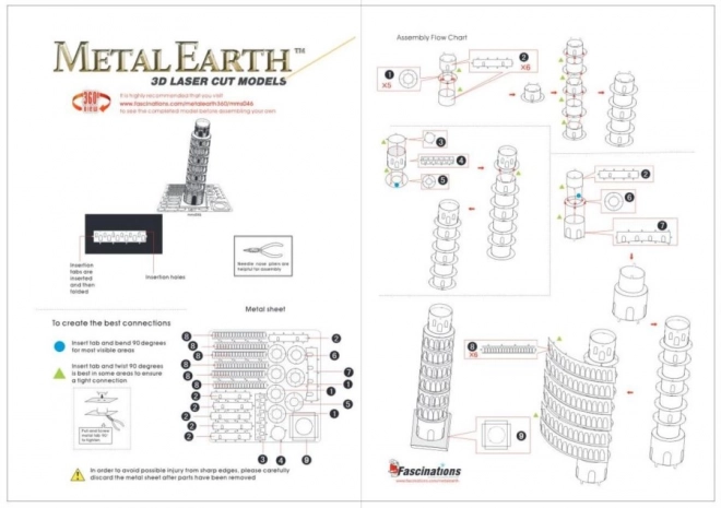 Metal Earth 3D puzzle ferde torony Pisa