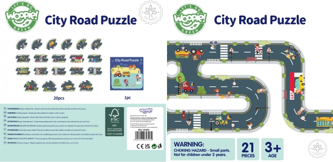 Woopie Green városi puzzle gyerekeknek - Autópálya