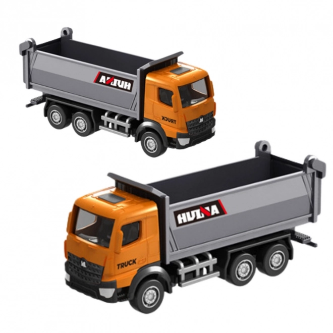 Huina narancssárga teherautó modell 1:80