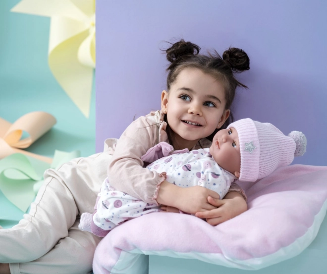 Pislogó élethű baba Llorens babával és hangokkal 42 cm