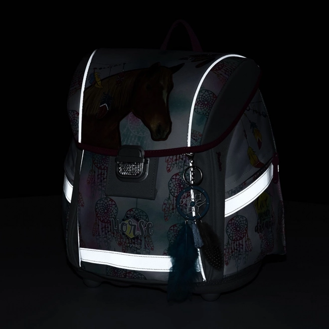 Iskolai hátizsák Premium Light lovas mintával
