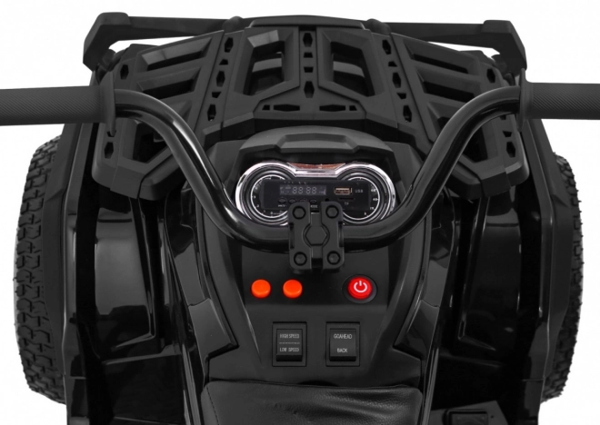 Gyermek négykerekű ATV Air akkumulációs quad Fekete + felfújható kerekek + MP3 rádió + lassú indítás