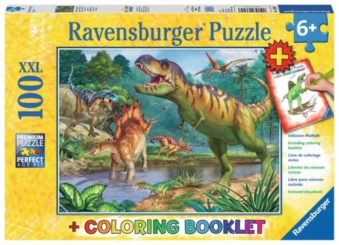 Dinoszaurusz világ XXL 100 darabos kirakós és színező RAVENSBURGER